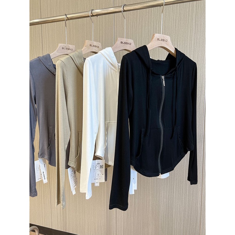 Áo Hoodie Màu Trơn Phong Cách Mỹ Cổ Điển Thời Trang Cho Nữ