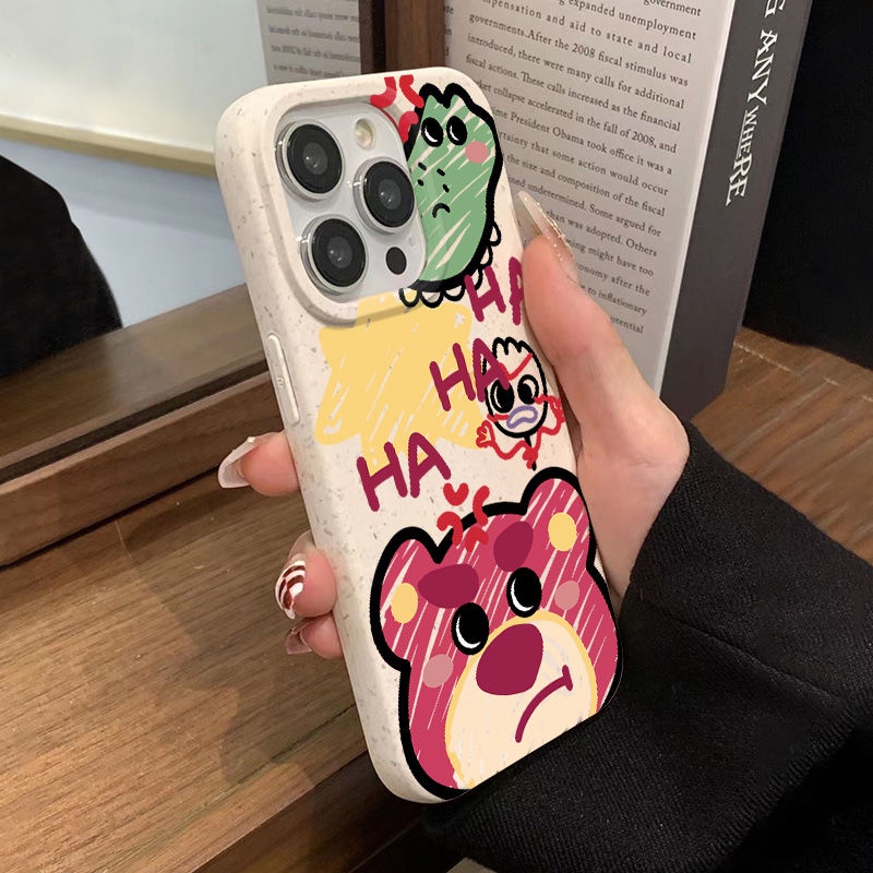 Ốp Điện Thoại Dẻo Họa Tiết Gấu &amp; Dâu Tây Dễ Thương Chống Sốc Cho iPhone12 8 11 1314promax 7 Z7F9