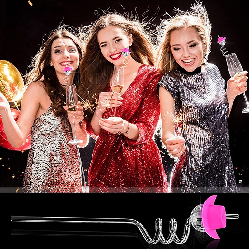 Bộ 10 Ống Hút Tráng Gương 70s Dùng Để Trang Trí Tiệc