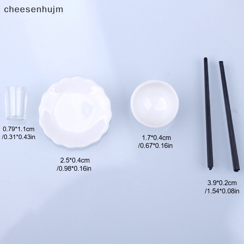 Bộ Chén Dĩa Đồ Chơi Mini Tỉ Lệ 1 / 12 Trang Trí Nhà Búp Bê