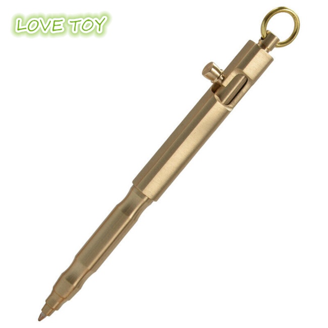 Nkodok Bút Ký Tên Bỏ Túi Bằng Đồng Thau Trơn Hình Vuông Phong Cách Retro