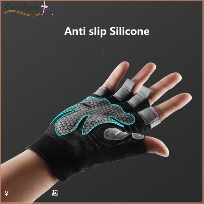 1 Đôi Găng Tay Thể Thao Nửa Ngón Chống Trượt Thấm Hút Mồ Hôi