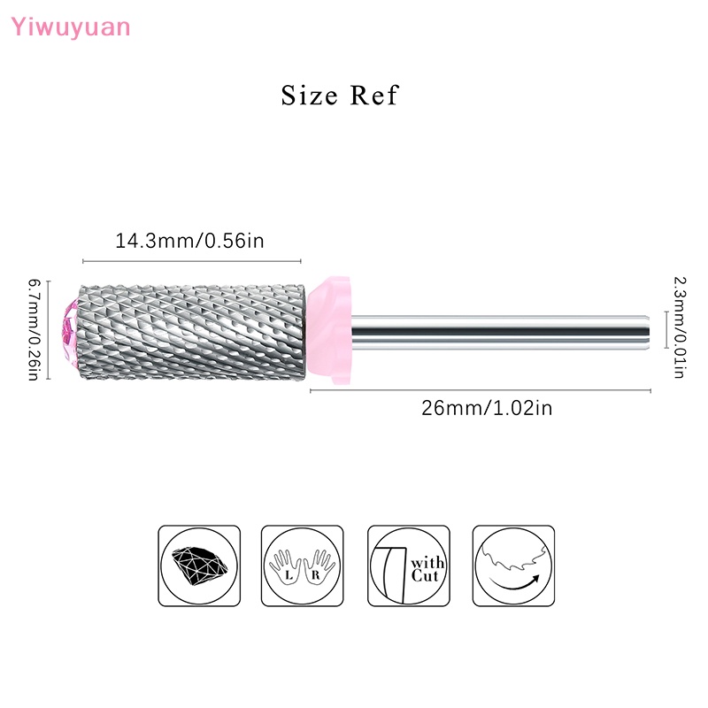 Đầu Dũa Móng Tay Bằng Thép Vonfram Đính Kim Cương Mới