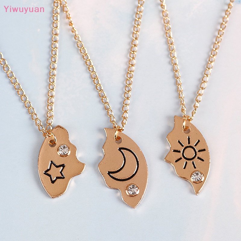 3 Vòng Cổ Choker Mặt Trời Ngôi Sao Mặt Trăng Thời Trang Mới Cho Nam Nữ BFF 2023