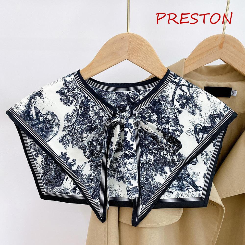 Cổ Áo Sơ Mi Giả In Họa Tiết Sang Trọng Có Thể Tháo Rời Cho Nữ