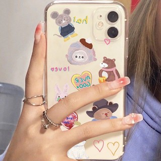Vỏ iphone dropproof có sẵn cho iphone11 12 13 14 pro max x xr xs max se mềm iphone7 plus premium 8 plus cartoon animal clear phone case