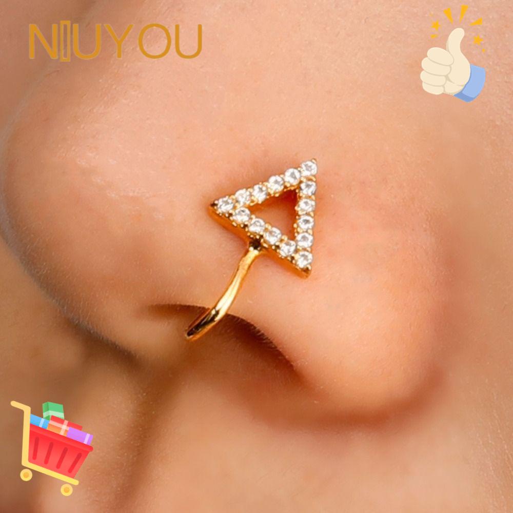 Khuyên Mũi Dạng Kẹp Bằng Đồng Mạ Vàng Hình Bướm Hàng Mới Dành Cho Bạn Nữ