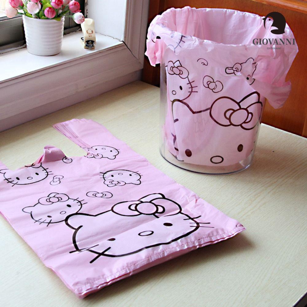 Set 100 Túi Đựng Rác Bằng Nhựa Dày Dặn Họa Tiết Mèo Chống Thấm Nước Chắc Chắn