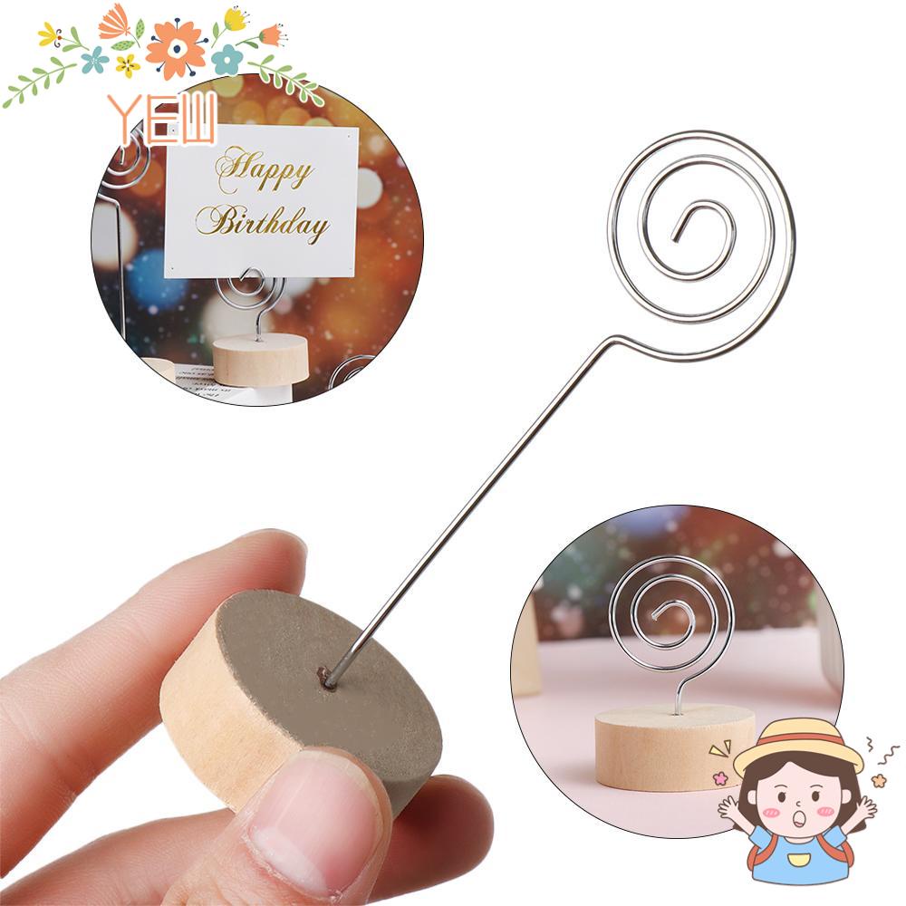 Set 1 / 3 Giá Đỡ Ảnh Thẻ Hình Tròn Bằng Gỗ Và Kim Loại Lãng Mạn Tiện Dụng Trang Trí Tiệc Cưới