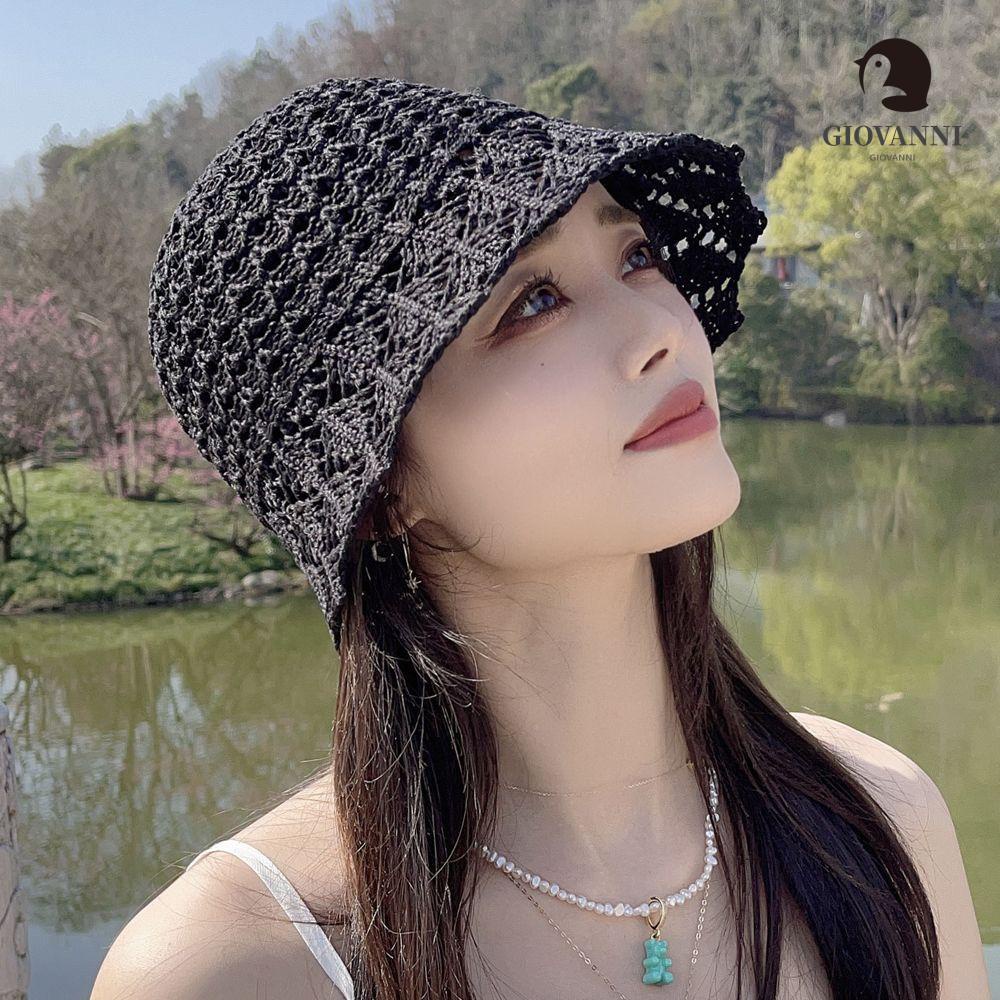 Mũ Cói Rộng Vành Màu Sắc Đơn Giản Phong Cách Retro Hàn Quốc