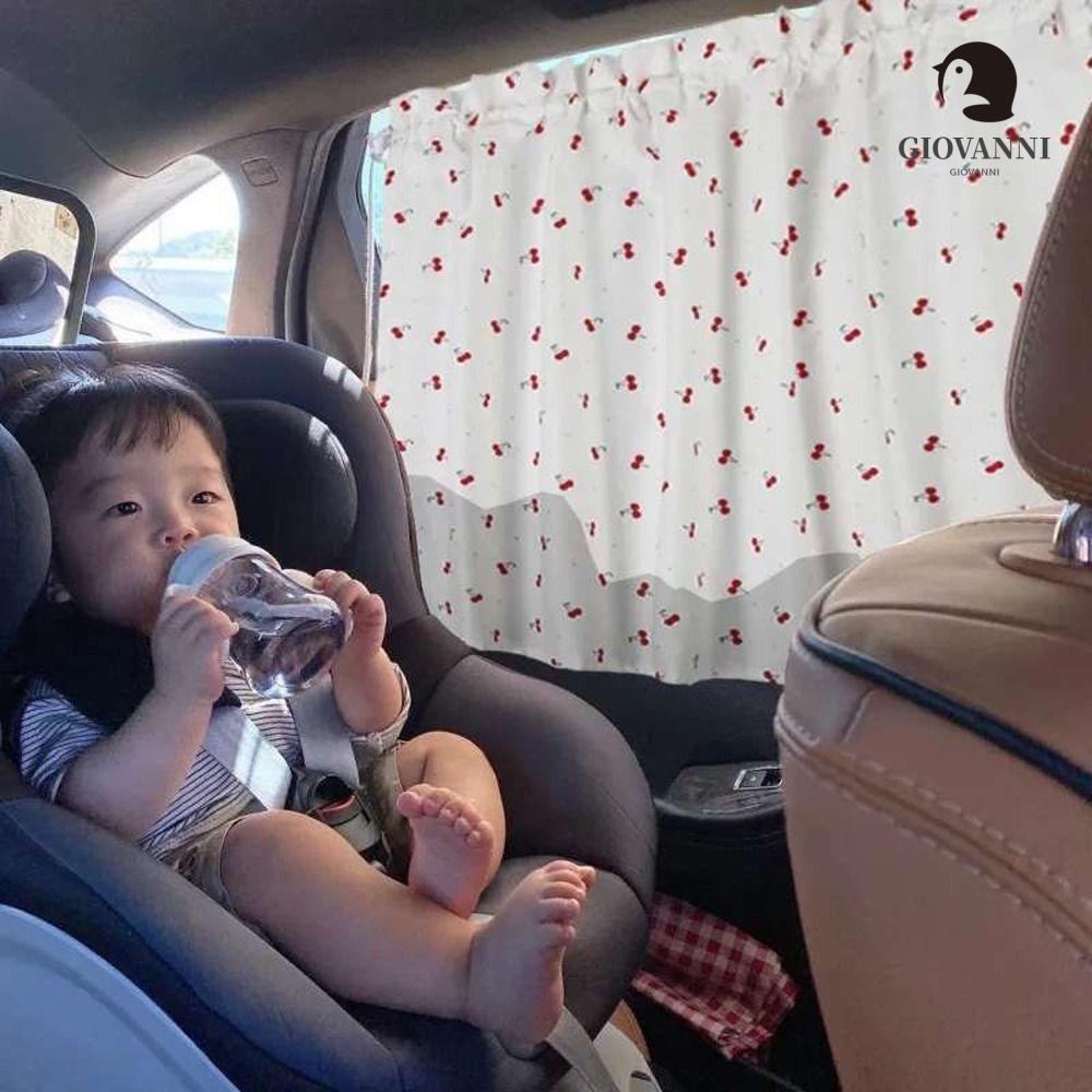 Rèm Che Nắng Bằng Cotton Mềm Mại Họa Tiết Hoa Và Thỏ Đáng Yêu Cho Xe Hơi