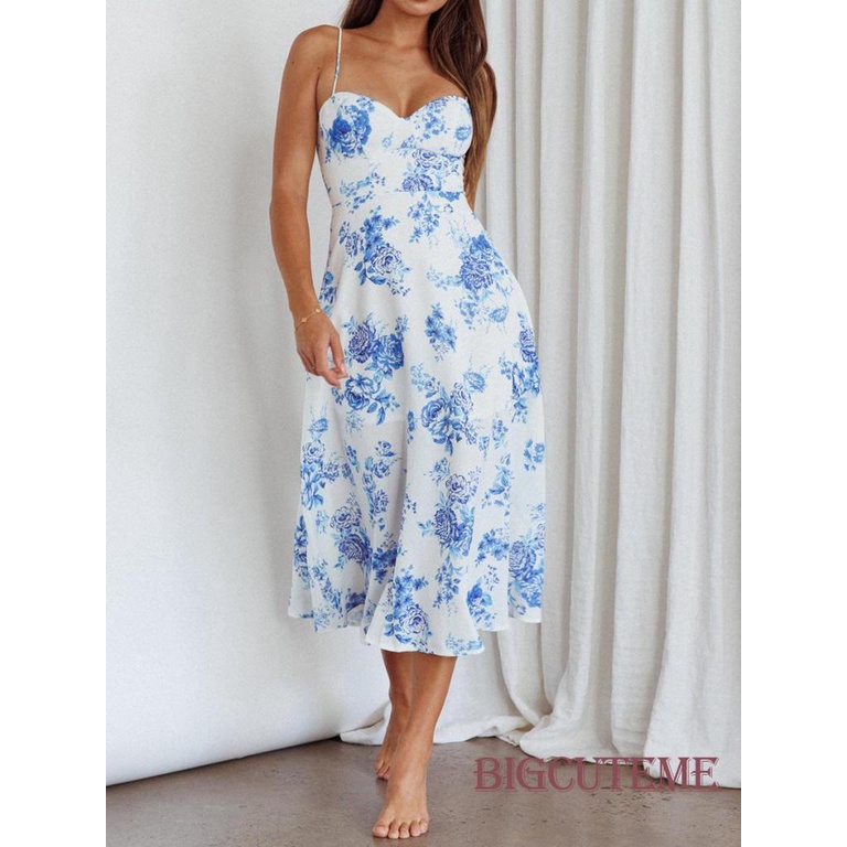 Đầm Dài Không Tay In Hoa Thời Trang Mùa Hè Dành Cho Nữ