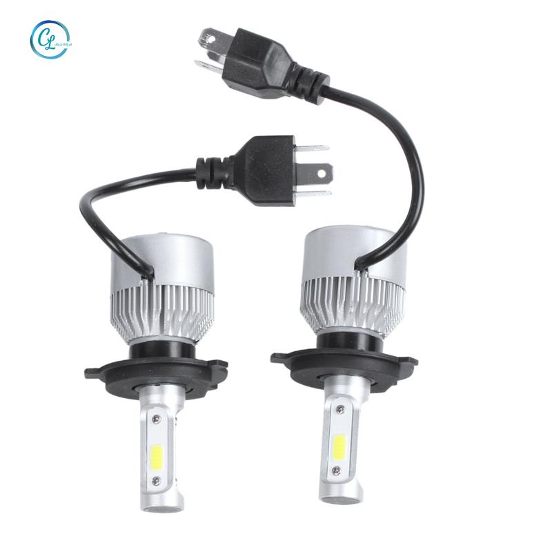 Bóng ĐèN Pha Xe Hơi MàU TrắNg 6000K, led TrắNg 2X S2 H4 72W 8000LM