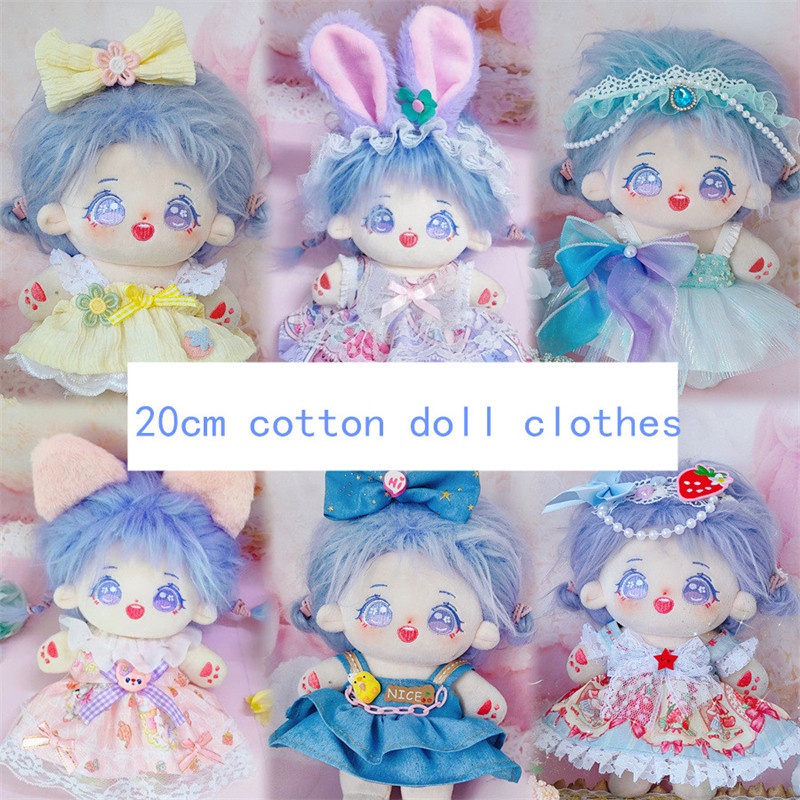 New 20cm cotton doll's set fashion dress diy toy quần áo dress up phụ kiện