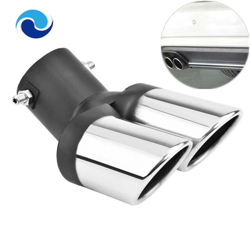 Ống Xả Khí Đôi Bằng Thép Không Gỉ 63mm Màu Đen Thông Dụng Cho Xe Hơi