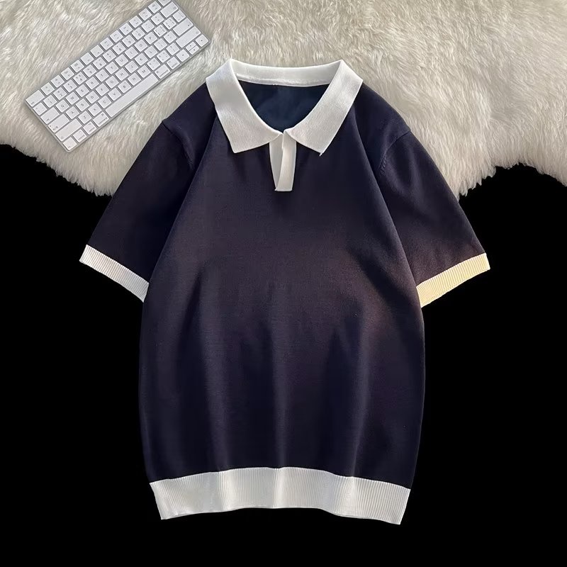 Áo Thun POLO Dệt Kim Tay Ngắn Thời Trang Mùa Hè Cho Nam