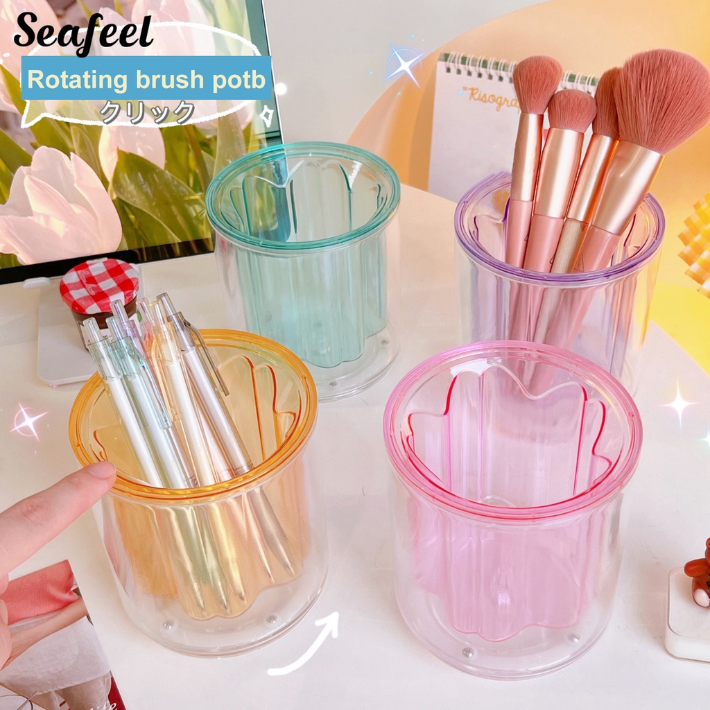 Hộp Đựng Bút Bằng Acrylic Trong Suốt Có Thể Xoay Siêu Bền Tiện Dụng