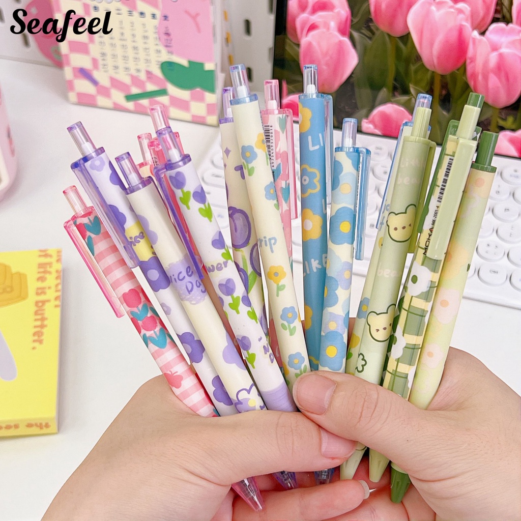 Set 4 Bút Thử Mực Đen Ngòi 0.5mm Kiểu Dáng Hoạt Hình