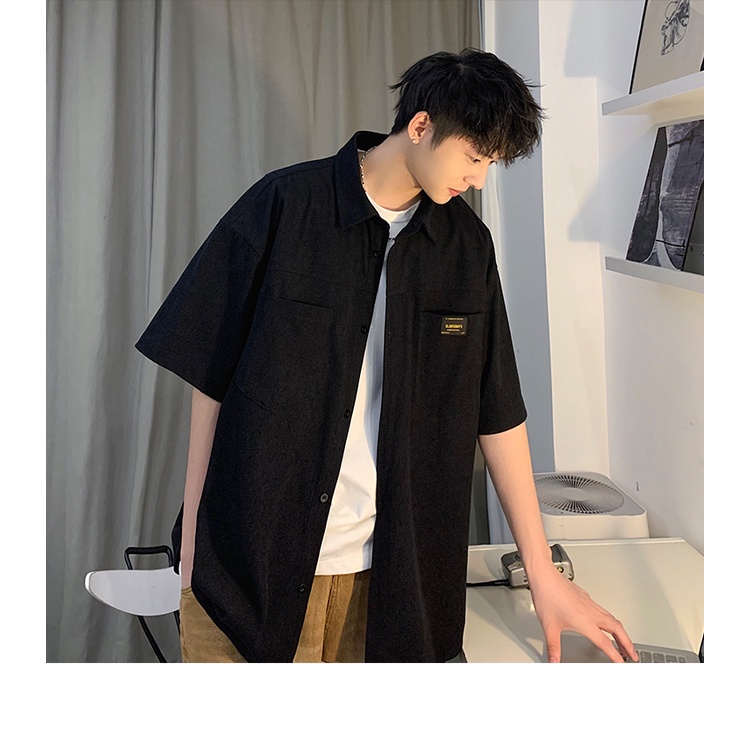 Áo Sơ Mi Tay Ngắn Dáng Rộng Cỡ Lớn Thời Trang Mùa Hè Cho Nam
