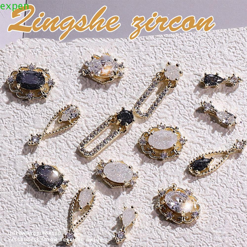 Phụ Kiện Trang Trí Móng Tay Hình Giọt Nước Màu Đen Sang Trọng