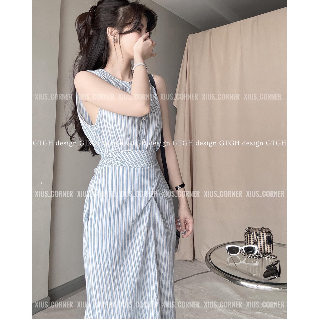 Siuu phẩm váy kẻ xoắn eo so hott Size SM hàng QC