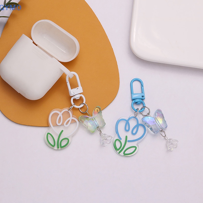 Móc Khóa Acrylic Trong Suốt Hình Hoa Tulip Nhiều Màu Xinh Xắn