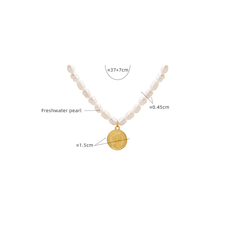 Vòng cổ Ngọc Trai Hai Mặt Không Phai Phong Cách Pháp Cá Tính