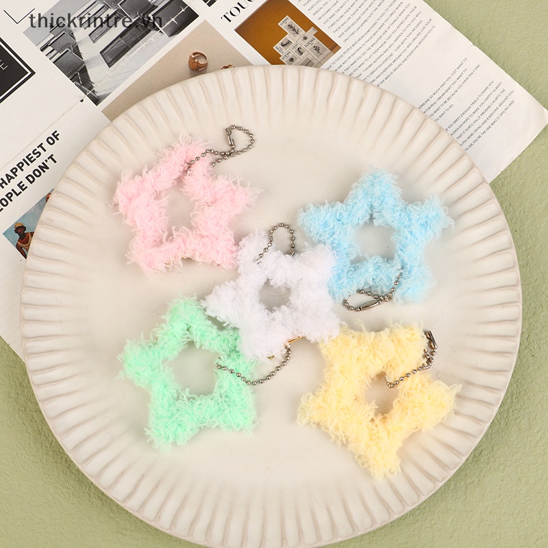 Kẹp Tóc Hình Ngôi Sao Năm Cánh Phối Lông Màu Kẹo Ngọt Y2k