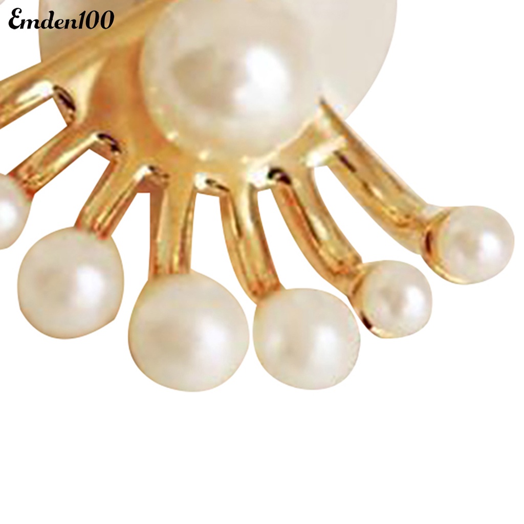 1 Đôi Bông Tai Hai Mặt Đính Ngọc Trai Nhân Tạo Thời Trang