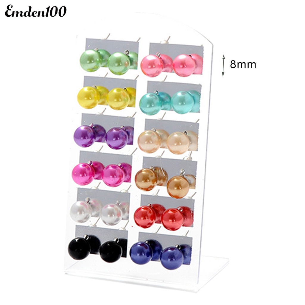 Set 12 Cặp Bông Tai Ngọc Trai Giả Thời Trang Nữ