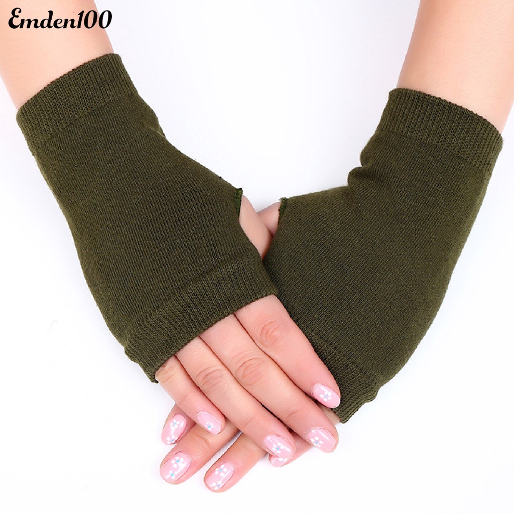 1 Đôi Găng Tay Len Ấm Áp Màu Sắc Đơn Giản