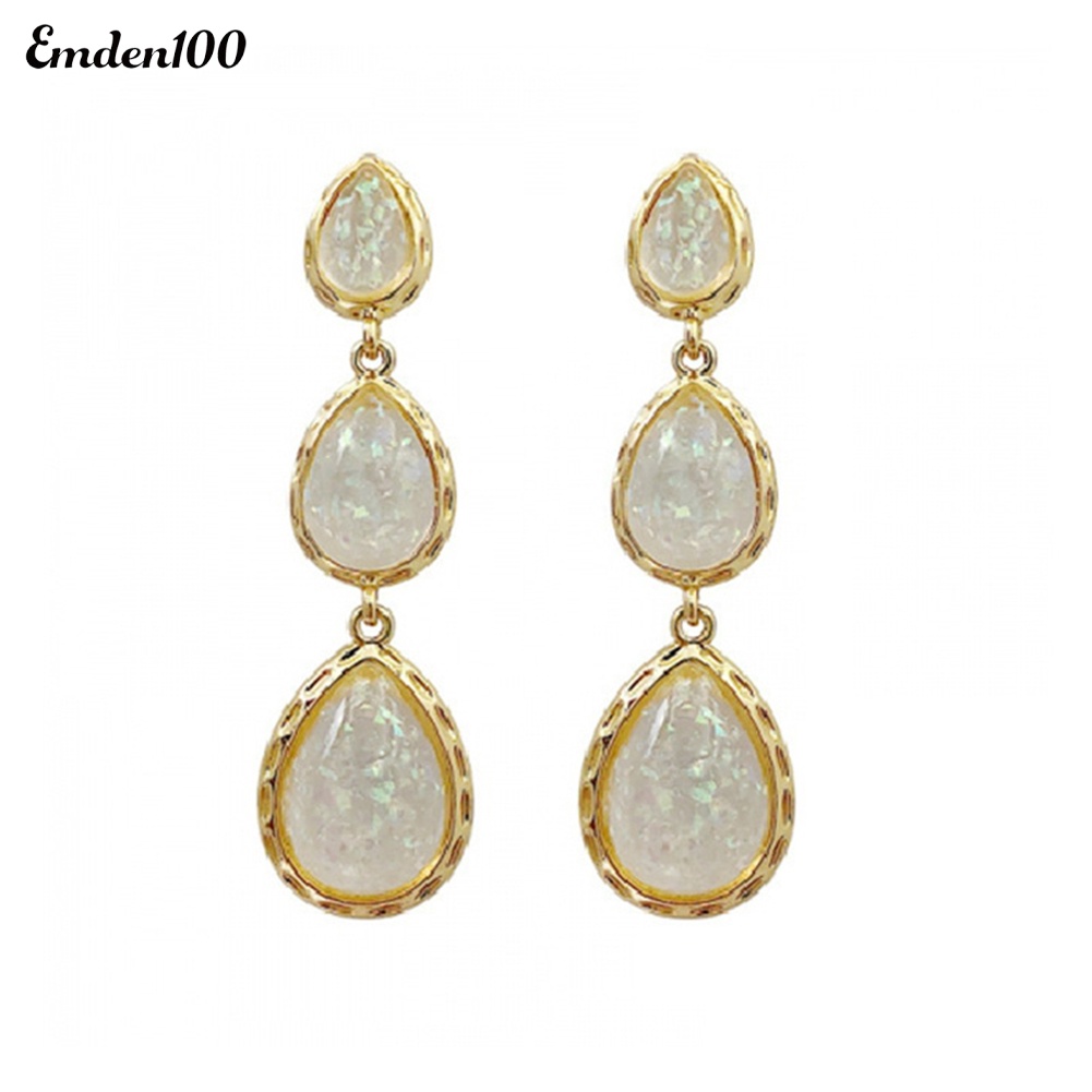 Đôi Bông Tai Dáng Dài Đính Đá Hình Giọt Nước Thời Trang Cho Nữ