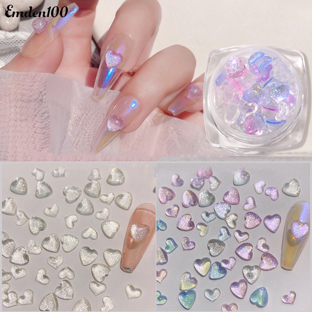 1 Hộp Keo Dán Trang Trí Móng Tay 3D Hình Trái Tim