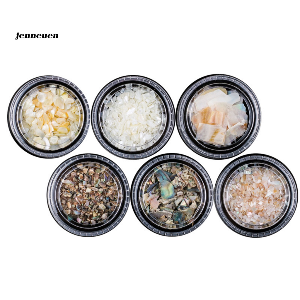 1 Hộp Phụ Kiện Trang Sức Trang Trí Móng Tay Nhiều Màu Mini Dễ Tẩy Vỏ Sò Siêu Mỏng