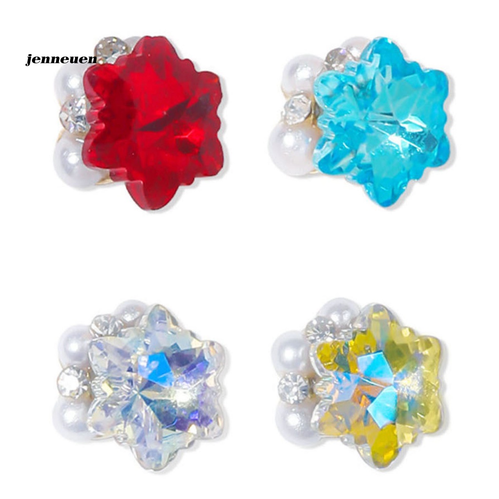 Bộ 5 Phụ Kiện Trang Trí Móng Tay Nghệ Thuật Bằng Hợp Kim Hình Trái Tim / Lục Giác / Ngôi Sao / Trái Tim