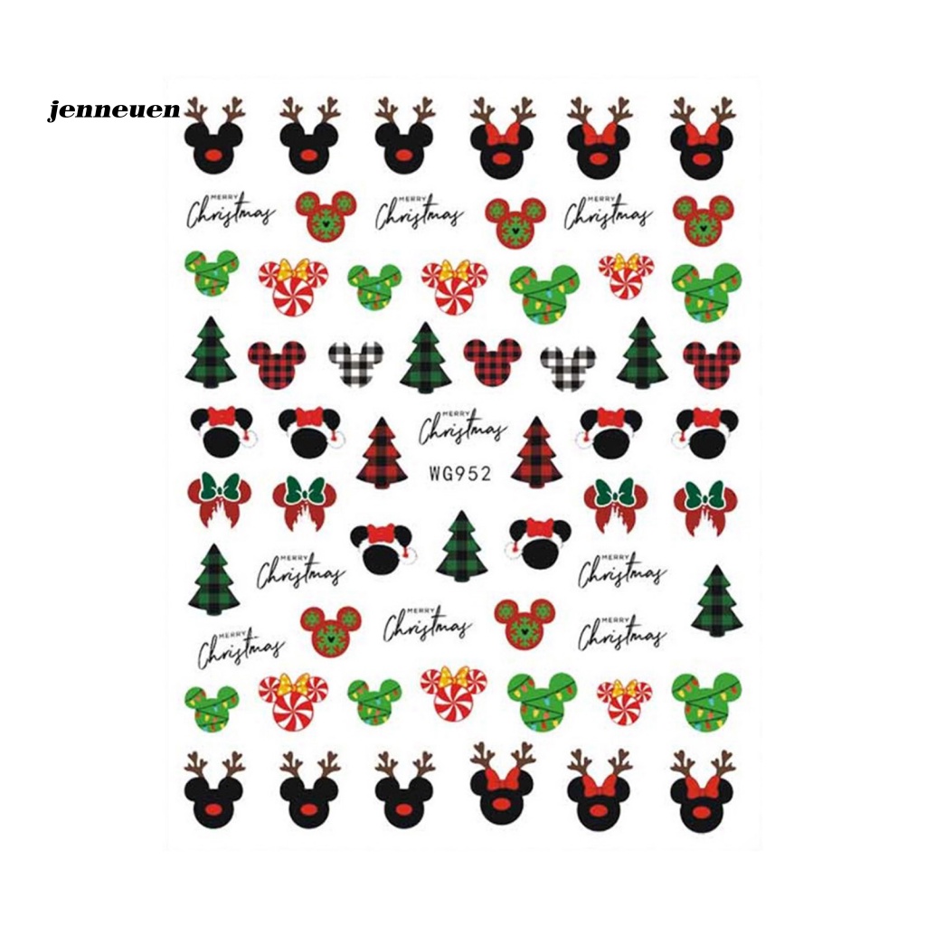 Miếng Dán Trang Trí Móng Tay Siêu Nhẹ In Họa Tiết Giáng Sinh Độc Đáo Cho Nữ