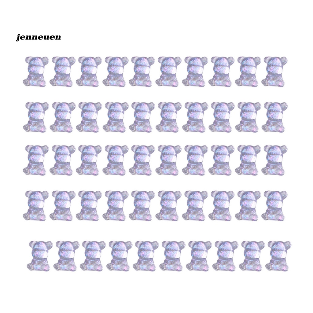 Bộ 50 Phụ Kiện Trang Trí Móng Tay Hình Gấu Hoạt Hình Dễ Thương