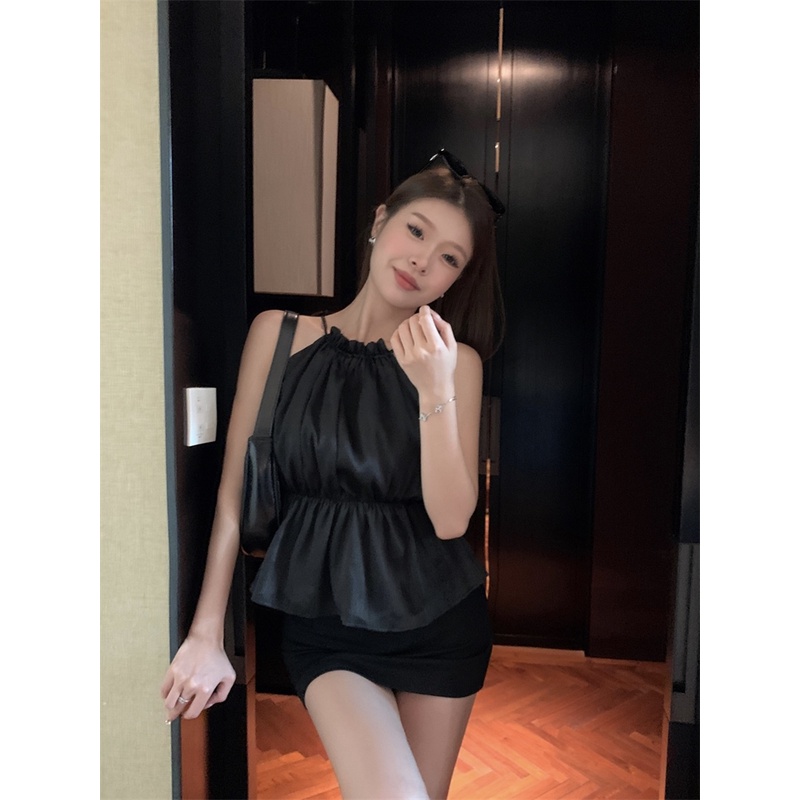 Áo Sơ Mi Ngắn Hai Dây Mỏng Vừa Vặn Mùa Hè Mới Cho Nữ