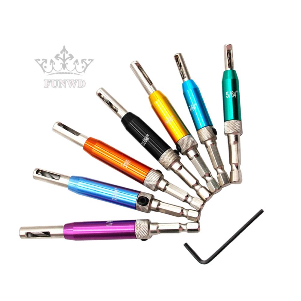 【FUNWD】Hinge Drill Bits Locating Hole 7PCS Cabinet Carpenters Door Cabinet Hinge