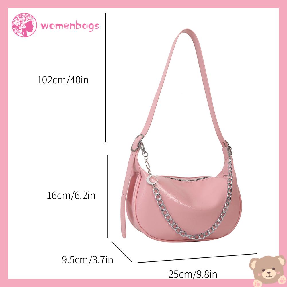 Túi Đeo Vai / Kẹp Nách Bằng Da PU Màu Trơn Có Khóa Kéo Tùy Chỉnh Thời Trang Cho Nữ