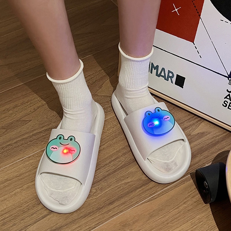 Dép Nhựa PVC Đi Trong Nhà Hình Ếch Phát Sáng Dễ Thương Cho Cặp Đôi