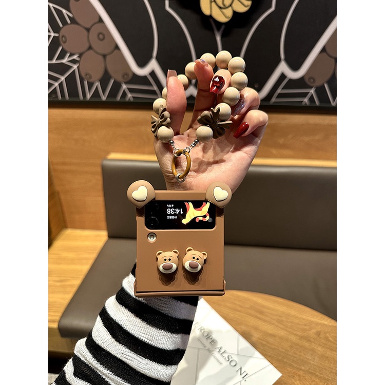 Thời Trang Ốp Điện Thoại Họa Tiết Gấu Hoạt Hình Cho samsung galaxy z flip 4 3 5g flip3 zflip4