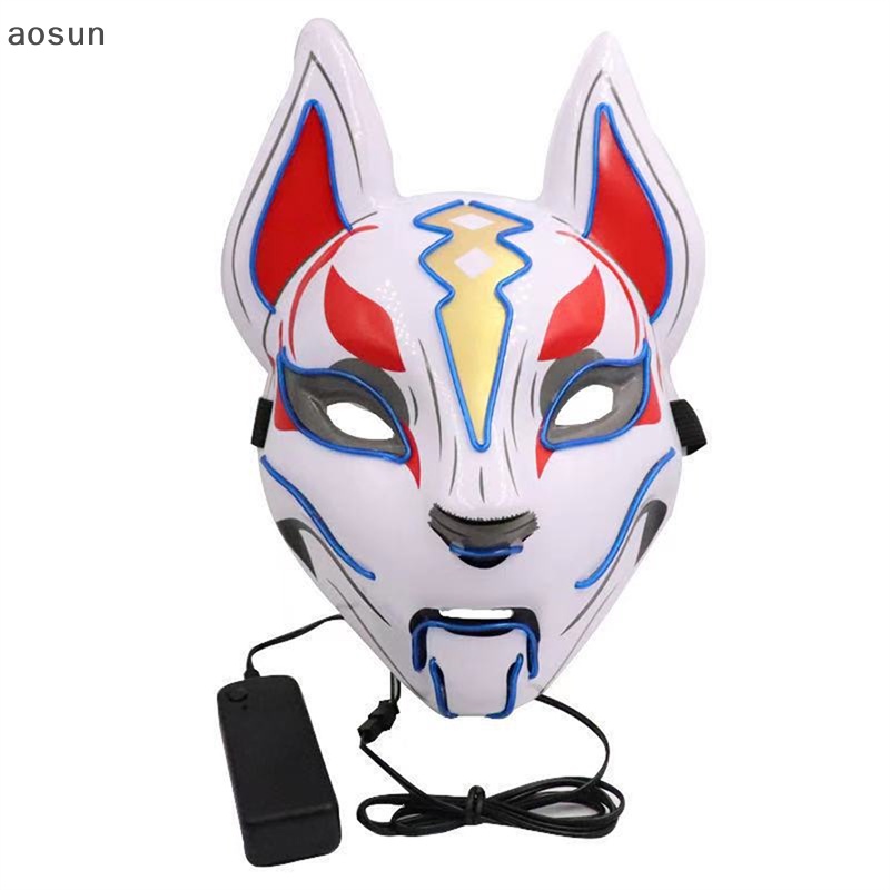 Aosun Mặt Nạ Hóa Trang Halloween Hình Mặt Nạ Cáo Có Đèn Led Neon