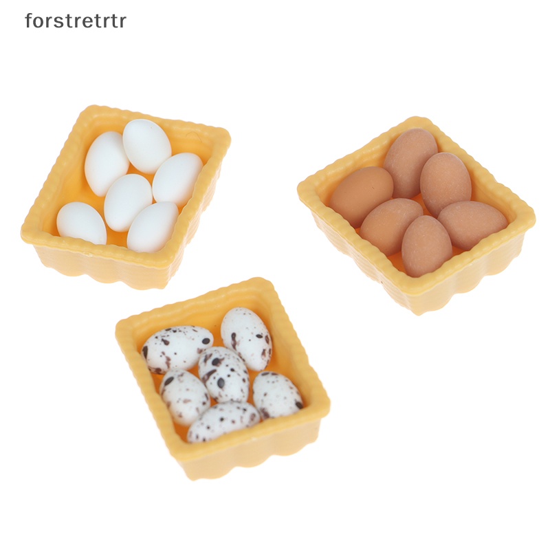 Bộ Mô Hình Trứng Kèm Khay Mini Trang Trí Nhà Búp Bê Tỉ Lệ 1: 12