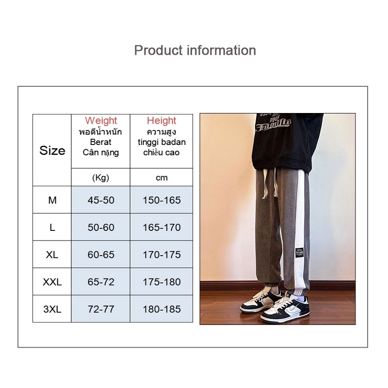 Quần Dài Thể Thao Vải Nhung Kẻ Sọc Bên Hông Thời Trang Cho Nam Và Nữ