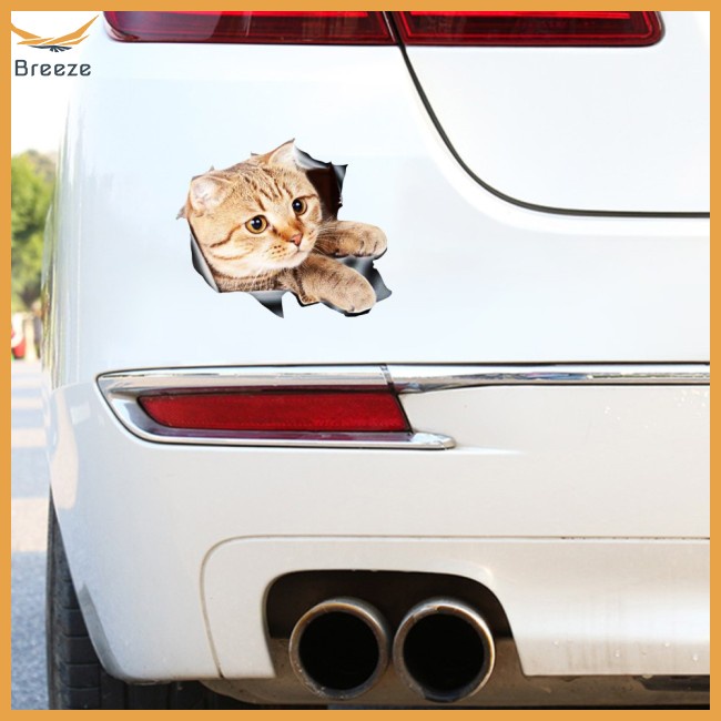 Breeze vui nhộn nhãn dán xe cơ thể chó mèo cún con cào sơn trợ cấp phim hoạt hình mô phỏng cửa thân decal