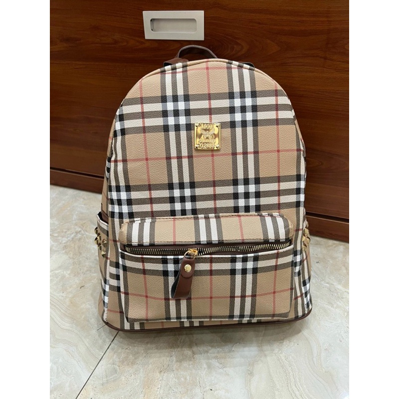 Balo họa tiết kẻ BBR size 40 mới nhất 2023
