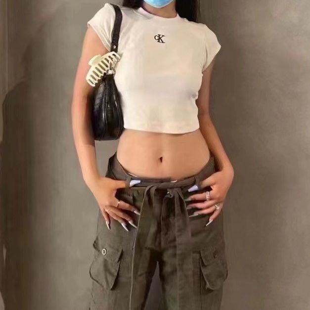 Áo Tank Top Dệt Kim Tay Ngắn Hở Lưng Chính Hãng 100% Cavlin Klein