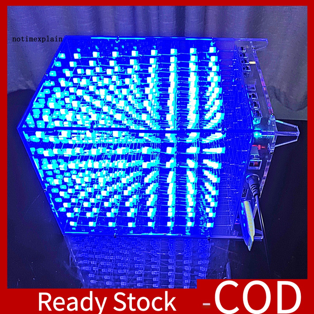 Khối Lập Phương Điện Tử 8 Lớp 3D 8x8x8 Có Đèn LED DIY Để Học Hàn Tay