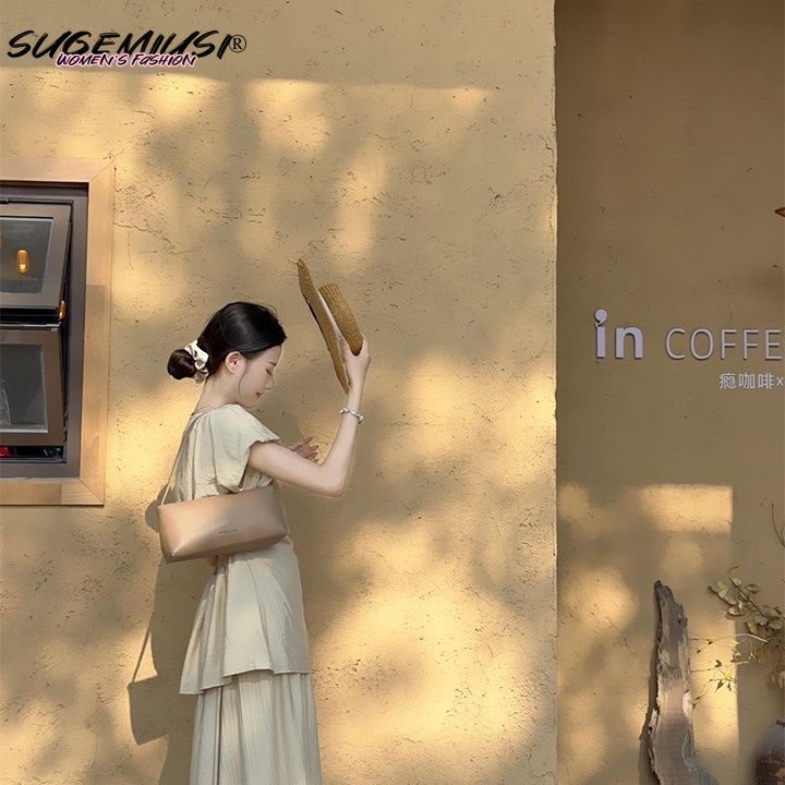 Set đồ nữ SUGEMIUSI gồm áo không tay và chân váy thời trang cao cấp